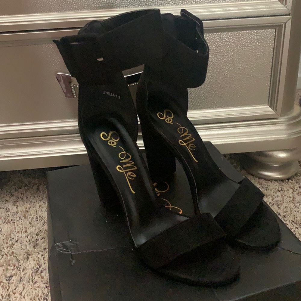 Wide Awake Black Heels